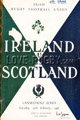 Ireland v Scotland 1956 rugby  Programme