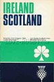 Ireland v Scotland 1968 rugby  Programme