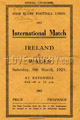 Ireland v Wales 1929 rugby  Programmes