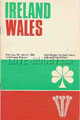 Ireland v Wales 1968 rugby  Programmes