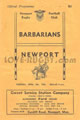 Newport v Barbarians 1958 rugby  Programme