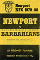 Newport v Barbarians 1980 rugby  Programme