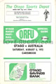 Otago v Australia 1972 rugby  Programme