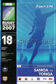 Samoa v Tonga 2007 rugby  Programmes