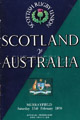 Scotland v Australia 1958 rugby  Programme