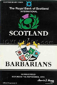 Scotland v Barbarians 1991 rugby  Programmes