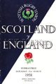 Scotland v England 1958 rugby  Programmes