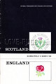 Scotland v England 1968 rugby  Programme