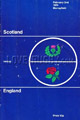 Scotland v England 1974 rugby  Programme