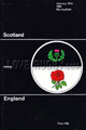 Scotland v England 1982 rugby  Programme