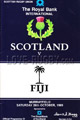 Scotland v Fiji 1989 rugby  Programme