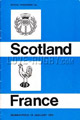 Scotland v France 1972 rugby  Programmes