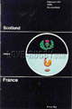 Scotland v France 1978 rugby  Programme