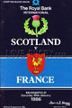 Scotland v France 1986 rugby  Programme