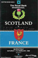 Scotland v France 1990 rugby  Programme