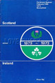 Scotland v Ireland 1973 rugby  Programme