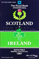 Scotland v Ireland 1987 rugby  Programme