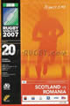 Scotland v Romania 2007 rugby  Programme