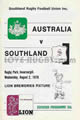 Southland v Australia 1978 rugby  Programme