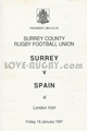 Surrey Spain 1991 memorabilia