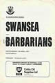 Swansea v Barbarians 1979 rugby  Programme