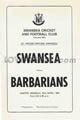 Swansea v Barbarians 1981 rugby  Programme