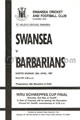 Swansea v Barbarians 1987 rugby  Programme