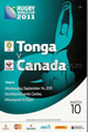 Tonga v Canada 2011 rugby  Programme