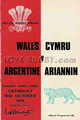 Wales v Argentina 1976 rugby  Programmes