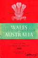 Wales v Australia 1958 rugby  Programme