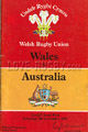 Wales v Australia 1981 rugby  Programme
