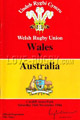 Wales v Australia 1984 rugby  Programme