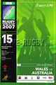 Wales v Australia 2007 rugby  Programme