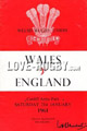 Wales v England 1961 rugby  Programme