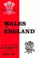 Wales v England 1973 rugby  Programme