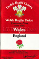 Wales v England 1981 rugby  Programme