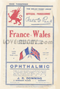 Wales v France 1921 rugby  Programmes