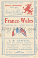 Wales v France 1925 rugby  Programmes