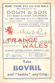 Wales v France 1945 rugby  Programmes