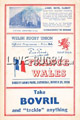 Wales v France 1950 rugby  Programme