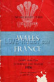 Wales v France 1956 rugby  Programmes