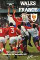 Wales v France 1991 rugby  Programme