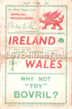 Wales v Ireland 1938 rugby  Programmes