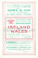 Wales v Ireland 1953 rugby  Programme