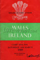 Wales v Ireland 1959 rugby  Programme