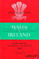 Wales v Ireland 1961 rugby  Programme