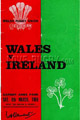 Wales v Ireland 1969 rugby  Programme