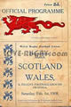 Wales v Scotland 1908 rugby  Programmes