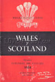 Wales v Scotland 1954 rugby  Programme