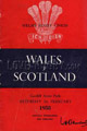 Wales v Scotland 1958 rugby  Programme